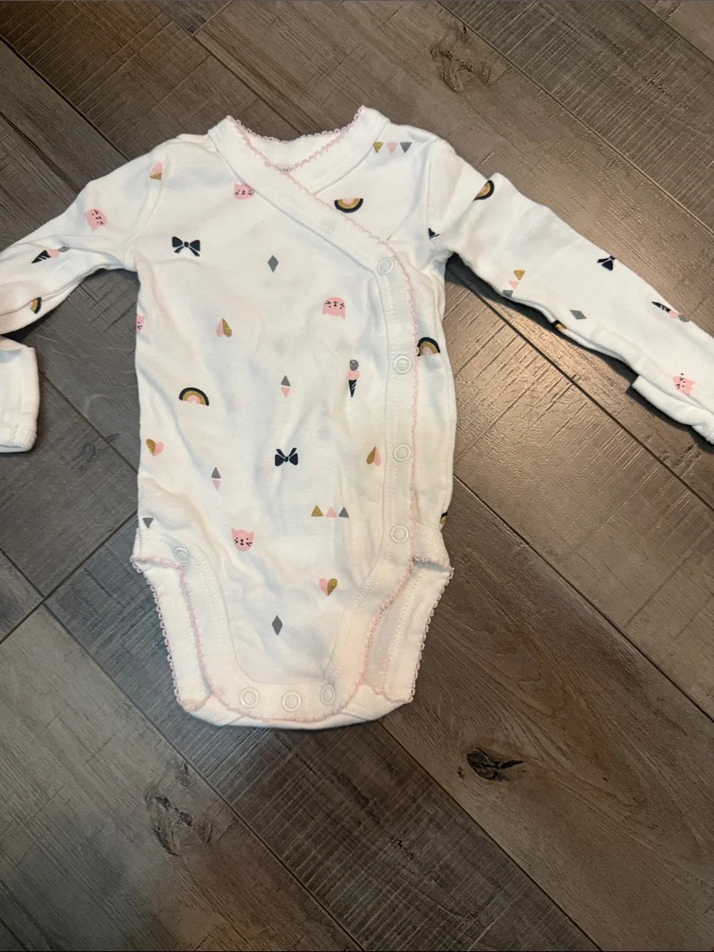 Carter's Baby Girl Long-Sleeve Bodysuit Set - Pink, Navy & White